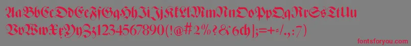 Zenfrax-Schriftart – Rote Schriften auf grauem Hintergrund