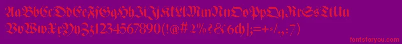 フォントZenfrax – 紫の背景に赤い文字