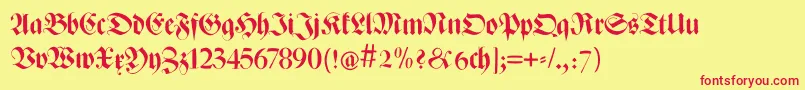 Zenfrax Font – Red Fonts on Yellow Background
