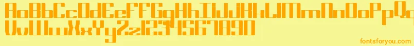 Block17 Bold Font – Orange Fonts on Yellow Background