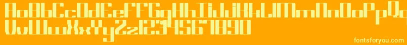 Block17 Bold Font – Yellow Fonts on Orange Background