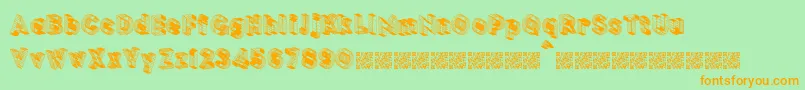 BLOCKCHAIN Font – Orange Fonts on Green Background