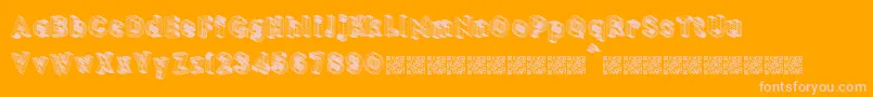 BLOCKCHAIN-Schriftart – Rosa Schriften auf orangefarbenem Hintergrund