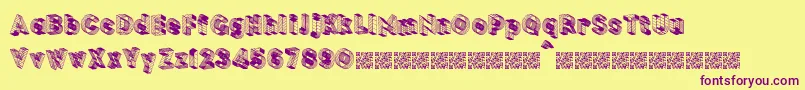 BLOCKCHAIN Font – Purple Fonts on Yellow Background