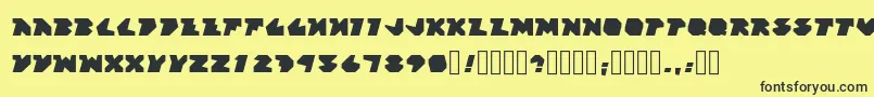 BlockFactory Regular Font – Black Fonts on Yellow Background