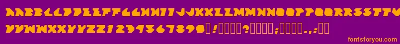 BlockFactory Regular Font – Orange Fonts on Purple Background