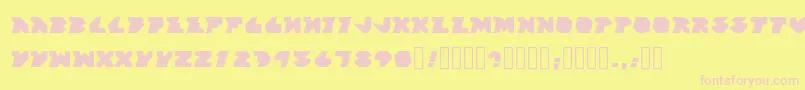 BlockFactory Regular Font – Pink Fonts on Yellow Background