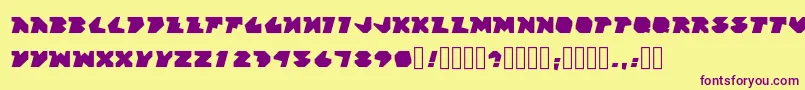 BlockFactory Regular Font – Purple Fonts on Yellow Background