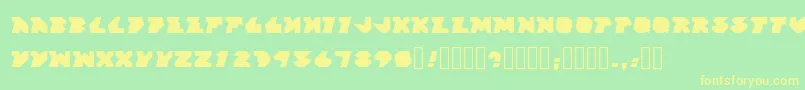 BlockFactory Regular Font – Yellow Fonts on Green Background