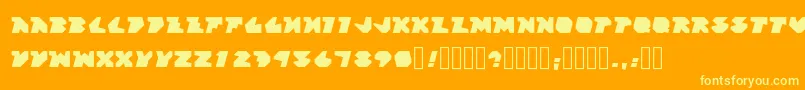 BlockFactory Regular Font – Yellow Fonts on Orange Background