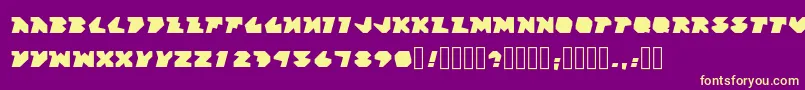 BlockFactory Regular Font – Yellow Fonts on Purple Background