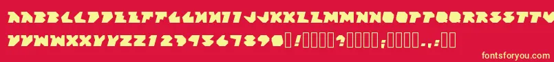 BlockFactory Regular Font – Yellow Fonts on Red Background