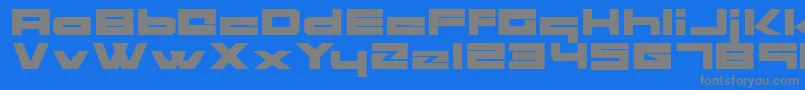 BlockHead Font – Gray Fonts on Blue Background