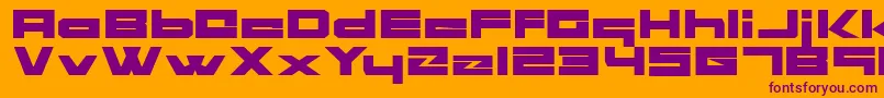 フォントBlockHead – オレンジの背景に紫のフォント