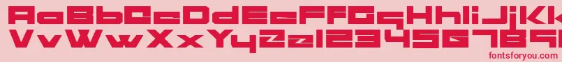 BlockHead Font – Red Fonts on Pink Background