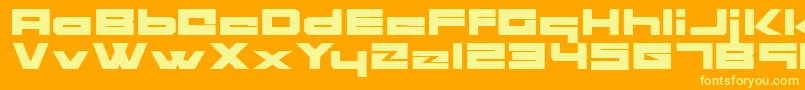 More about BlockHead Font BlockHead Font – Yellow Fonts on Orange Background