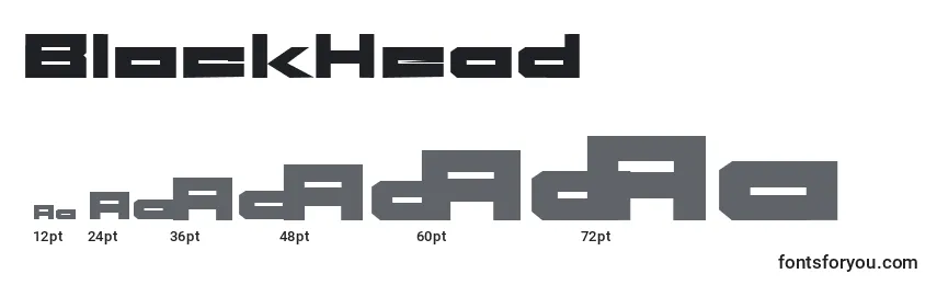 Размеры шрифта BlockHead (121625)