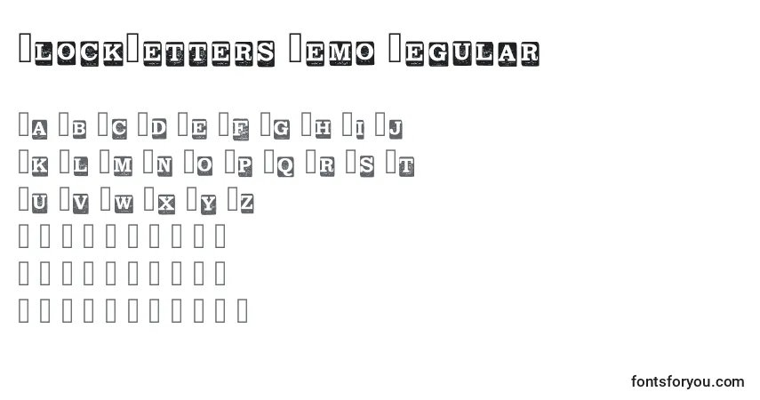 A fonte BlockLetters Demo Regular – alfabeto, números, caracteres especiais