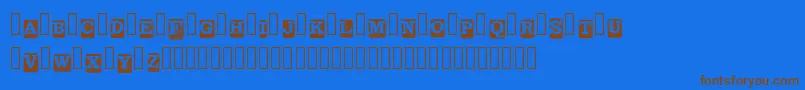 Fonte BlockLetters Demo Regular – fontes marrons em um fundo azul
