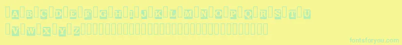Czcionka BlockLetters Demo Regular – zielone czcionki na żółtym tle