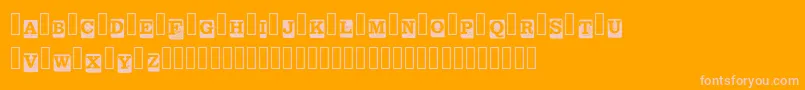 フォントBlockLetters Demo Regular – オレンジの背景にピンクのフォント