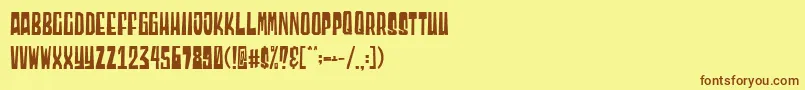 Blocky Demo Font – Brown Fonts on Yellow Background