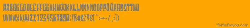 Blocky Demo-Schriftart – Graue Schriften auf orangefarbenem Hintergrund