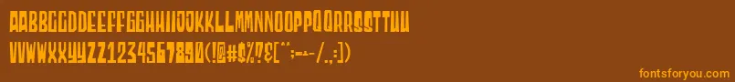 Czcionka Blocky Demo – pomarańczowe czcionki na brązowym tle