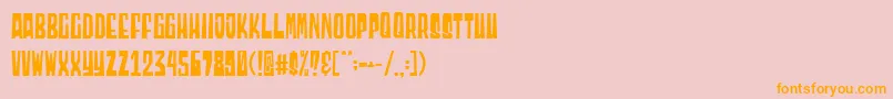 Blocky Demo Font – Orange Fonts on Pink Background