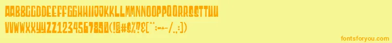 Blocky Demo Font – Orange Fonts on Yellow Background