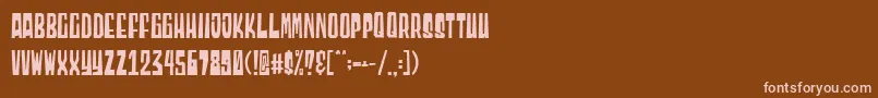 Blocky Demo Font – Pink Fonts on Brown Background