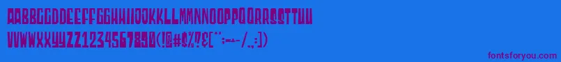 Blocky Demo Font – Purple Fonts on Blue Background