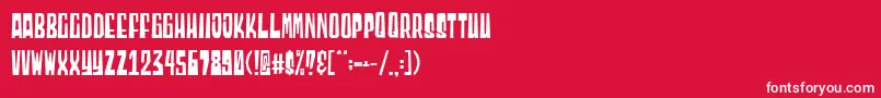 Blocky Demo-Schriftart – Weiße Schriften auf rotem Hintergrund