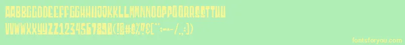 Blocky Demo Font – Yellow Fonts on Green Background