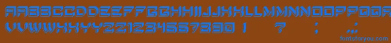 BlockyLetters-Schriftart – Blaue Schriften auf braunem Hintergrund
