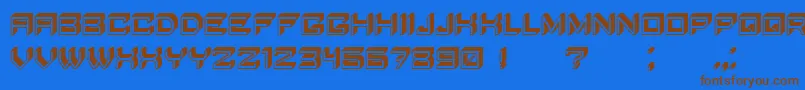 Fonte BlockyLetters – fontes marrons em um fundo azul