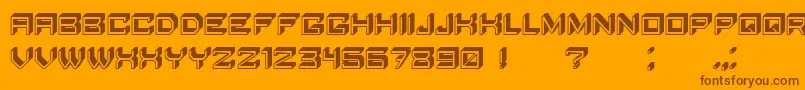 BlockyLetters-Schriftart – Braune Schriften auf orangefarbenem Hintergrund