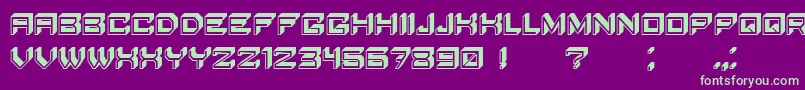 BlockyLetters Font – Green Fonts on Purple Background