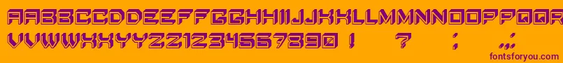 BlockyLetters Font – Purple Fonts on Orange Background