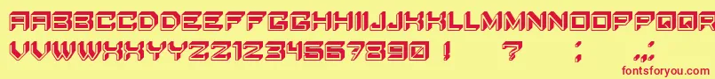 BlockyLetters Font – Red Fonts on Yellow Background
