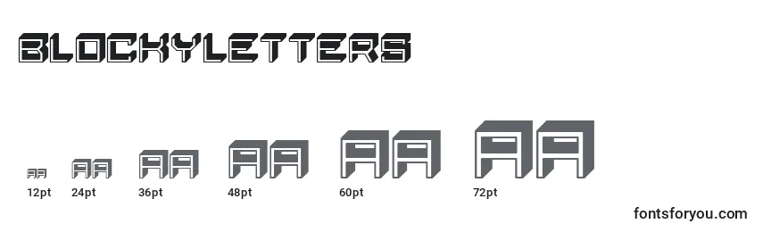 Размеры шрифта BlockyLetters