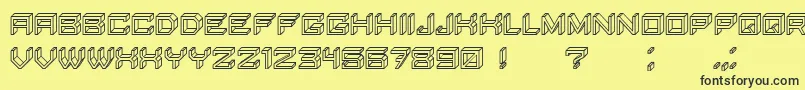 BlockyLettersHollow Font – Black Fonts on Yellow Background