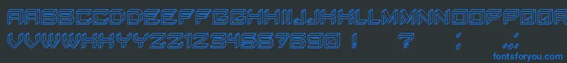 BlockyLettersHollow Font – Blue Fonts on Black Background
