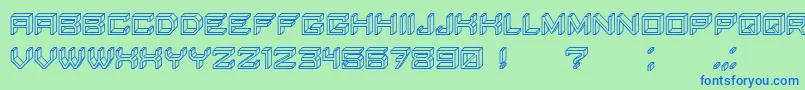 BlockyLettersHollow Font – Blue Fonts on Green Background