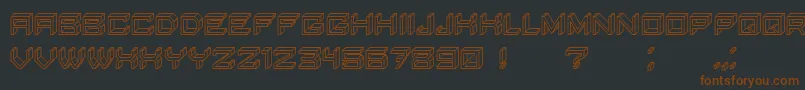BlockyLettersHollow Font – Brown Fonts on Black Background