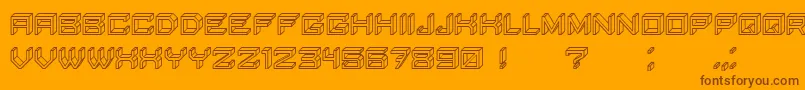 BlockyLettersHollow Font – Brown Fonts on Orange Background