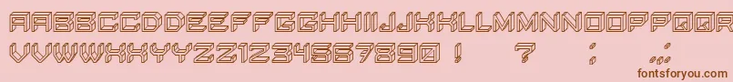 BlockyLettersHollow Font – Brown Fonts on Pink Background