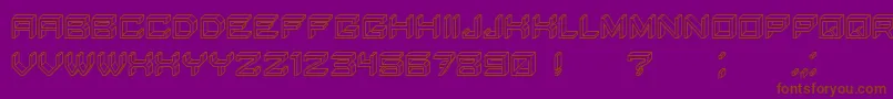 BlockyLettersHollow Font – Brown Fonts on Purple Background