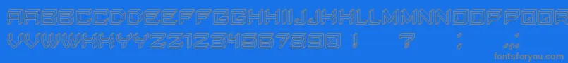 フォントBlockyLettersHollow – 青い背景に灰色の文字