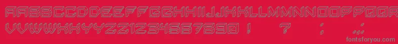 BlockyLettersHollow Font – Gray Fonts on Red Background